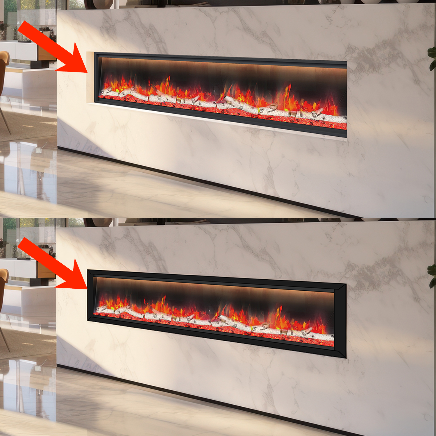 DYBFM76 Electric Fireplace Insert | 76-Inch Extra-Wide Built-In by